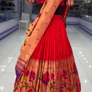 red python lehenga