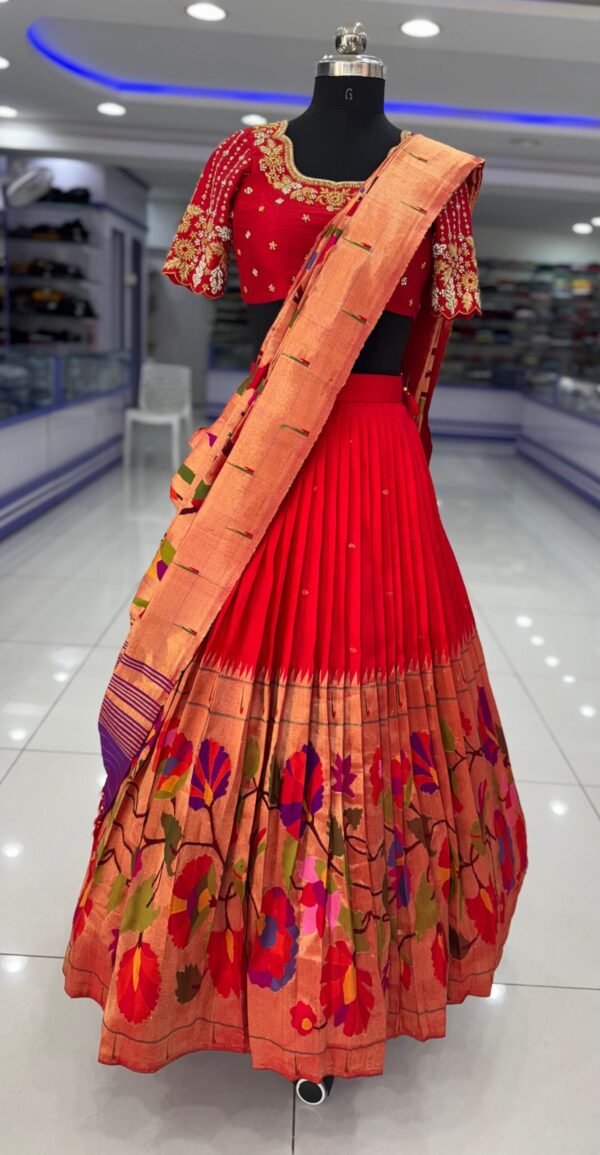 red python lehenga